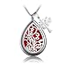 Teardrop Aromatherapy Essential Oil Diffuser Necklace Locket Pendant Hypo-Allergenic 316L Surgical Grade Stainless Steel With 23.6" Adjustable Snake Chain and 8 Reusable Washable Refill Pads (Flower)