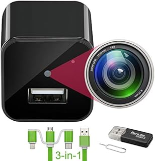 Camera 1080P USB Charger Camera Mini Newest Version Nanny Cam with Motion Activated and Support iOS/Android