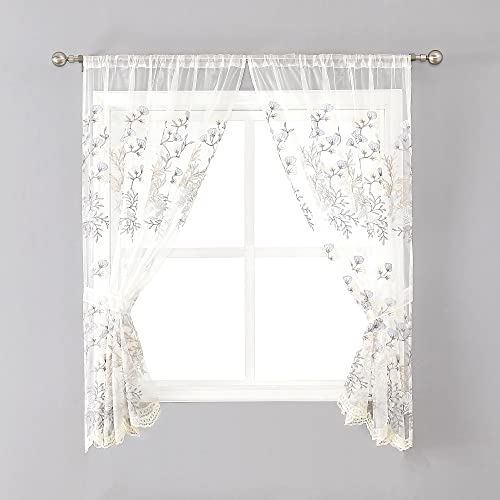 Popular Bath Capri Collection, Window Curtain, Beige, W 36" x L 54" (1 Panels)