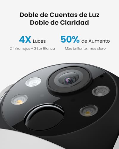 Miniatura 2 de Iegeek 3mp Camara Vigilancia Wifi Exterior Solar Con Bateria Sin Cables, Camara Vigilancia Exterior Solar Visión Nocturna Color, Ptz 360 App Remoto, Humana Detección, Ip65, Voz Bidireccional