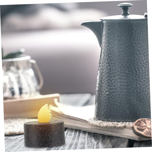 Velas negras de plástico CHILDWEET con efecto de luz suave y parpadeo creativo pack 12 6