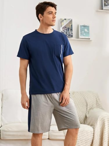 Image of Men's Pyjama Set || T-Shirt and Shorts Set for Men || Night Wear for Men || Night Suit for Men (Cord-04-07)