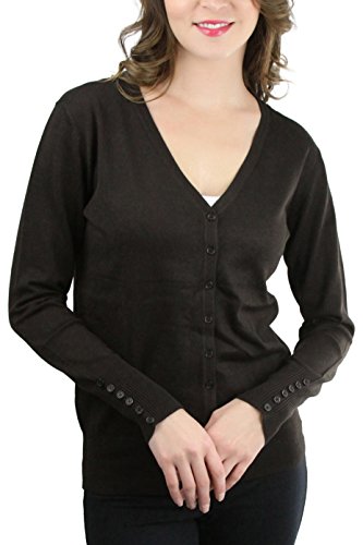 Image of ToBeInStyle Women's Long Sleeve Button Down V-Neck Cardigan