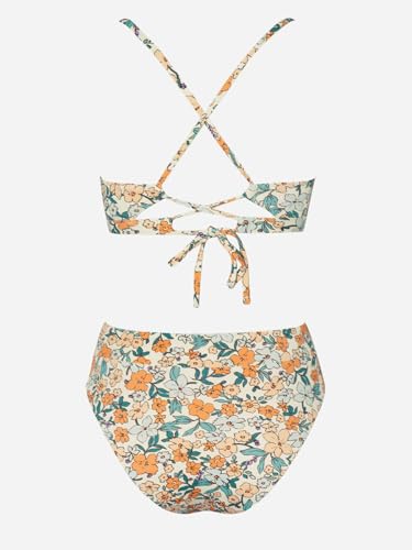 Image of CUPSHE Bikini Set for Women Bathing Suit High Waisted Scalloped V Neck Two Pieces Swimsuit