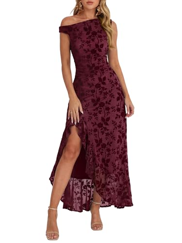 Caracilia Womens Wedding Guest Dresses Formal Off Shoulder Maxi Dress