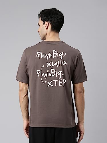 Image of XTEP Playing Big XBALL Series, Enhanced Sports Performance, Crew Neck, Loose Fit, Superior Comfort, Cotton + Polyester, Short Sleeve, Basketball T-Shirt for Men