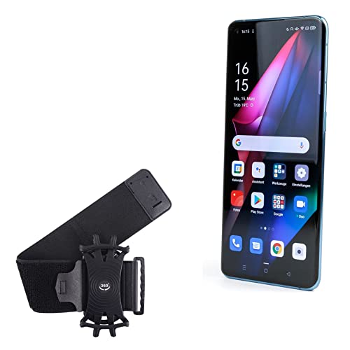 BoxWave Holster Compatible with Oppo Find X3 Pro - ActiveStretch Sport Armband, Adjustable Armband for Workout and Running - Jet Black