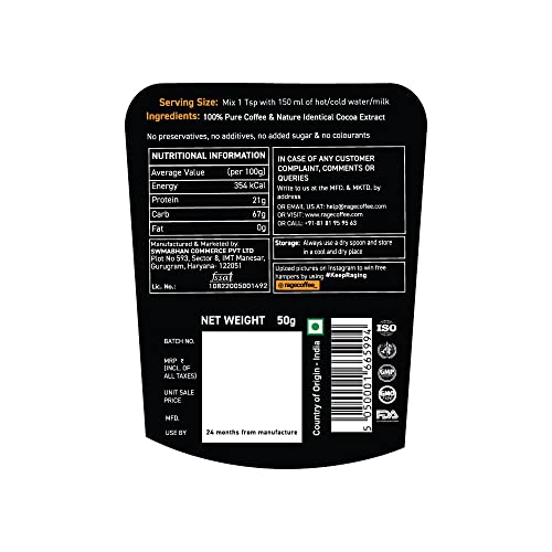 Image of Rage Coffee Silk Blend Instant Coffee | Belgian Chocolate Silk Blend Flavoured Coffee 60 GMs | Premium, Bold & Smooth (Pack of 2)