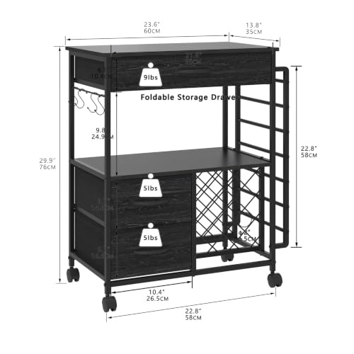 Image of VENNQD Storage Cart Compatible with Cricut Machines Stand Cutting Machine Stand with Drawers and Vinyl Roll Holder Rolling Craft Cabinet Table for Cricut Craft Workstation for cart Craft Room (Black)