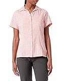 Jack Wolfskin Damen Kepler Shirt Women Schnelltrocknende Bluse Kurzarm, Blush pink Checks, M