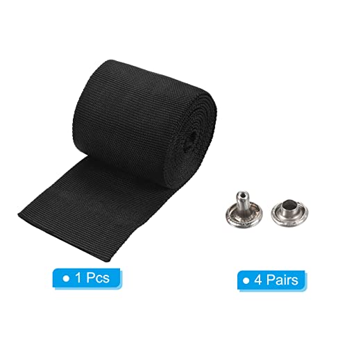 Gaine protection de corde 2m polyester noir câbles 70mm boucles - 3