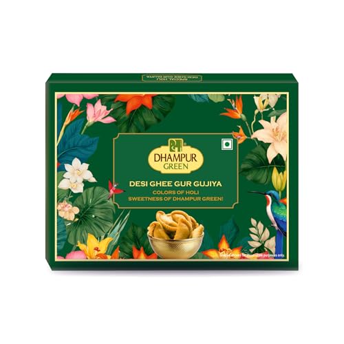 Image of Dhampurgreen Desi Ghee Gur Gujiya, 250g | Gujiya Sweets | Indian Mithai | Holi Gift Hamper