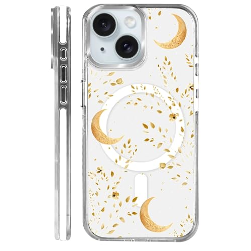Coque iPhone 15 Magsafe design esthétique lune pour briller en soirée et au bureau