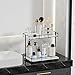 Bathroom Organizer Countertop Perfume Organizer Makeup Organizer Cosmetics Storage Display Rack Vanity Tray Dresser Stainless Steel Gold Shelf White Marble Ceramic Tray