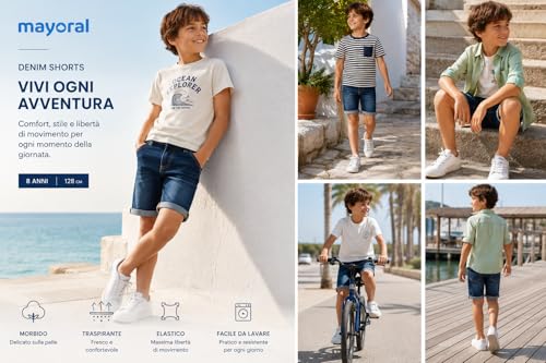 Bermuda para niño Mayoral de algodón premium con bolsillos delanteros 5