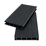 Handmuster/Muster WPC Terrassendiele WoodoKorfu, 20 x 120 mm, anthrazit, geriffelt/glatt, beidseitig begehbar (3,99 € / lfm)