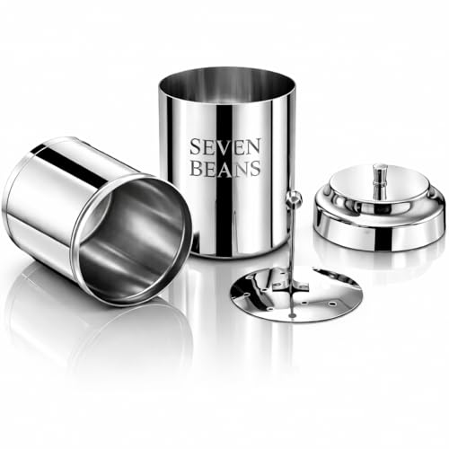 Image of Seven Beans South Indian Coffee Filter | 180 ml (3-4 cups) | Stainless Steel Degree Coffee Maker | Traditional Madras Kaapi Filter | Mirror Finish Decoction Maker | Authentic Indian Drip Brewer