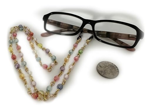 Eyeglasses Chain Healing Crystal Beaded Sunglasses Chains with Pearl for Women, Evil Eye Beads, Colorful, Quality Handmade, Mother's Day Gift, Gift for mom, Best Unique gift