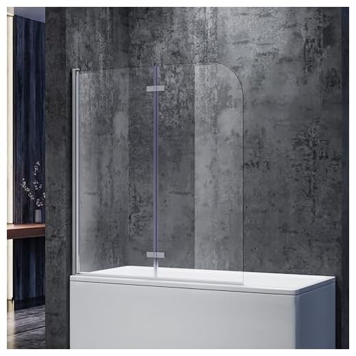SONNI Duschwand für Badewanne 120x140 cm(BxH) badewannenfaltwand 2-teilig Faltbar 6 mm NANO-GLAS Duschabtrennung Badewanne