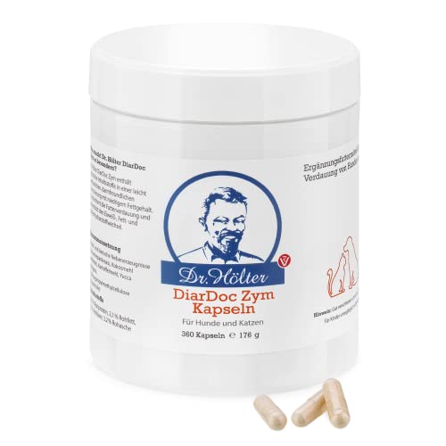 Dr. Hölter DiarDoc Zym Pankreasenzyme, Verdauungsenzyme für Hunde bei Darmprobleme und bei Futterunverträglichkeiten/Futtermittelallergien (360 DiarDoc Zym Kapseln)