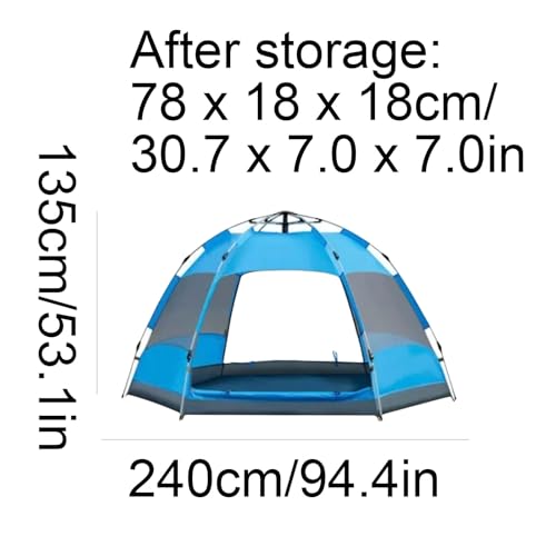 Carpa automática para camping 3-5 personas azul miniatura 2