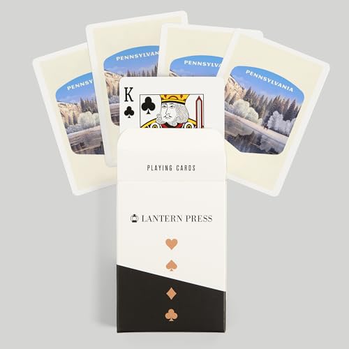 Lantern Press Pennsylvania, litografía, naipes póker 52 cartas miniatura 6