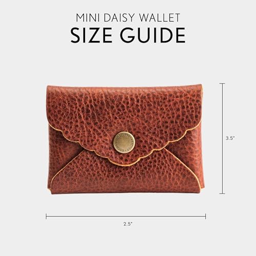 Image of Portland Leather Goods Mini Daisy Wallet for Women - Handmade from the Finest Full-Grain Hides - Features Envelope Design with Snap Closure - Nutmeg