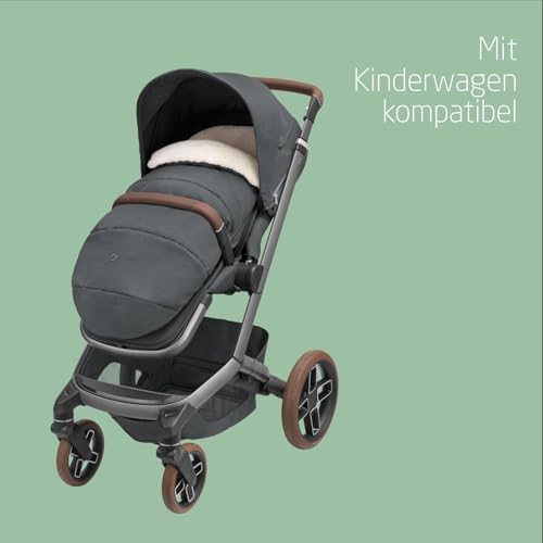 Maxi-Cosi kuschelig weicher 2-in-1 Fußsack, geeignet für alle Maxi-Cosi Kinderwagen, auch als Sitzpolster verwendbar, Twillic Graphite