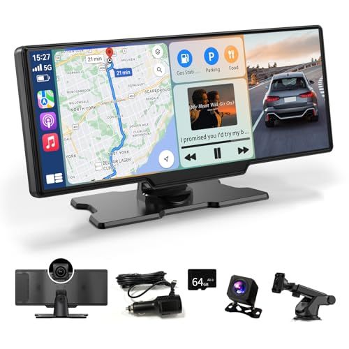 11 Zoll Carplay Display FüR Apple Car Play und Android Auto,Carplay Android Auto Display Bildschirm Tragbares Autoradios,Carplay Display mit siri/GOO-gle,Dashcam,Navigation,Bluetooth,Mirror Link