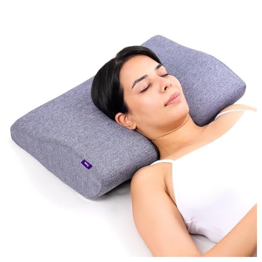 Frido Ultimate Contour Cervical Neck Pillow for Pain Relief Sleep, Improves Posture & Spinal Alignment, Neck Pain Relief Cushion with Ultra Responsive Memory Foam & Skin Friendly Cover, Premium Blue