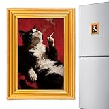 冷蔵庫用猫マグネット、愛らしい猫柄のロッカーステッカー - 木製フレーム強力冷蔵庫マグネット、教室、職場、家庭、キッチン、学校用