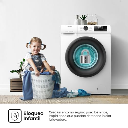 Miniatura 14 de Hisense Wf1q8041bw2 - Lavadora, Class A, 8 Kg, 1400 Rpm, Alto 85 Cm X Ancho 60 Cm, Color Blanco, Función Vapor 99,9 , Lavado Rápido , Lavado Automático, Finalización Diferida, Tecnología Inverter