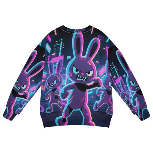Wudan Neon Bunny Group Kids Boys Sweatshirts Hoodies Long Sleeve Tops Clothing Shirts2