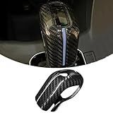 Jogon Dry Carbon Fiber Gear Shift Knob Trim for Hyundai kona N Elantra N Nline i30N Veloster N 2021 2022 2023 Center Console Shifter Cover Cap, Gearstick Protector