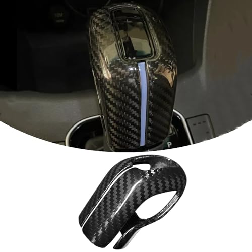 Jogon Dry Carbon Fiber Gear Shift Knob Trim for Hyundai kona N Elantra N Nline i30N Veloster N 2021 2022 2023 Center Console Shifter Cover Cap, Gearstick Protector