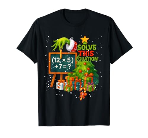 67 Green Teacher Christmas Six Seven Meme Brainrot Math Xmas T-Shirt