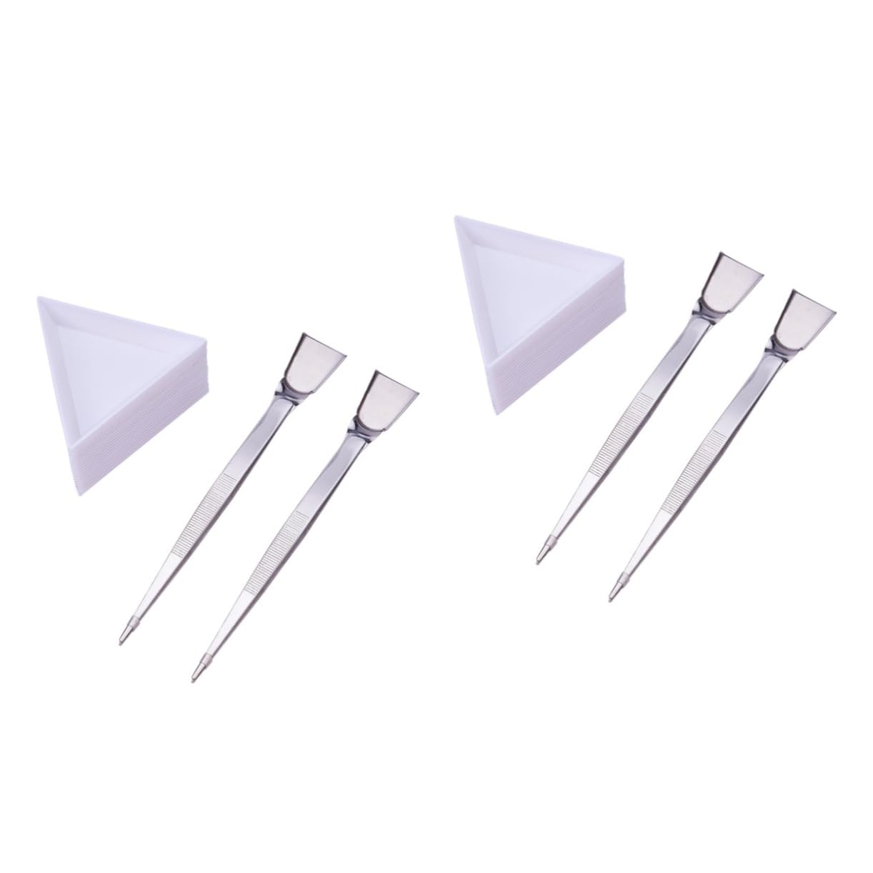NUOBESTY 44piezas Herramientas Para Joyería Con De Inoxidable y Pala Para Diamantes y Cuentas Bandejas Triangulares Para Manualidades y Organización De Pequeñas