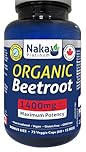 Naka Organic Beetroot, 1400mg per dose, Maximum Potency, Made in Canada (75 vcaps)
