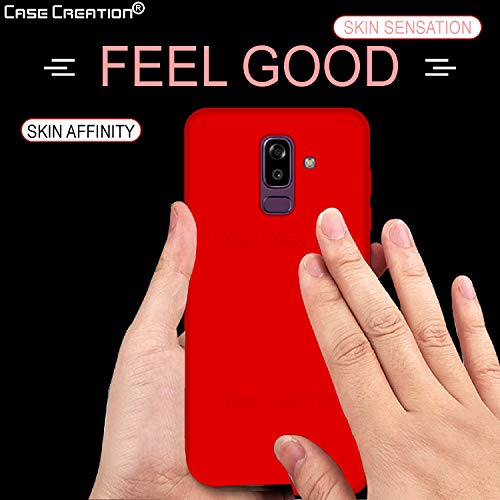 Image of Case Creation Luxurious OG Series for Samsung J8 Case Cover,Anti-Dirty Slim Case Frosted Matte Cute Candy TPU Raised Bezel (Splash of Color) Back Cover for Samsung Galaxy J8 -Wine Red