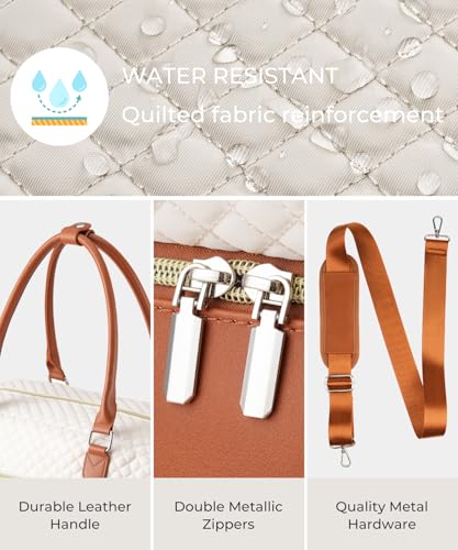 Travel Duffle Overnight Weekender Bags for Women Toiletry Bag - Beige4