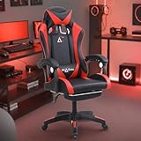 SAVYA HOME Snipe Gaming Chair with Retractable Footrest | 135° High Back Recliner Chair | Adjustable Armrest & Headrest with Pillow | Computer Chair | Multifunctional Ergonomic Chair - Red
