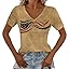 Camiseta Mujer Bandera Americana - Blanco Con Estampado Patriótico, Talla M, Manga Corta