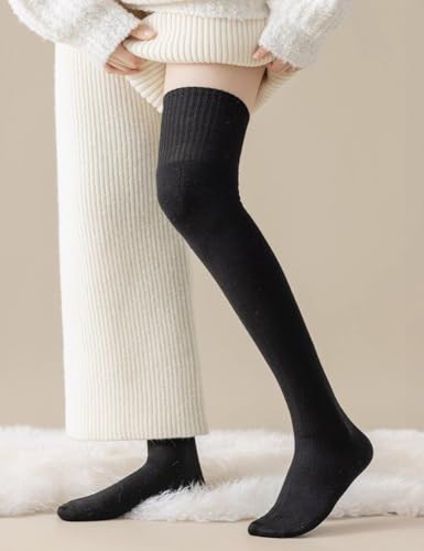 Women Thigh High Wool Soft Socks Extra Long Over the Knee Warm Stockings Thin Cushion Boot Sock Cosplay Daily Comfort4