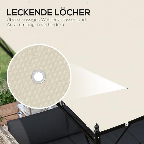 Voile d'ombrage pour auvent de terrasse beige, idéal pour vos repas d'été