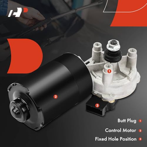 A-Premium Front Windshield Wiper Motor Compatible with Volkswagen Jetta 1993-2001, Beetle 1998-2010, Golf 1991-1997/2000-2001, Passat 1990-1997, Cabrio 1995-2002, Corrado 1990-1994, Eurovan 1993-2003 by A-premium - Image 4