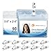 Horizontal Heavy Duty Name Tags Badge Holders and Metal Badge Clips with Vinyl Straps by ZHEGUI (10 Pack, Horizontal 2.3X3.5)