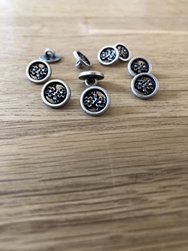 1 Set = 10 bottoni Mini bottoni in metallo 11mm argento vecchio (10 pezzi)