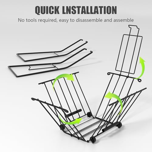 wasoyun Tennis & Pickleball Hopper with Wheels – Ball Pick Up Basket, Pickleball Ball Retriever Ball Holder Storage Holds 75 Tennis Balls & 50 Pickleballs