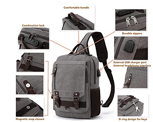 Image of Leaper Messenger Bag Water-Resistant Sling Bag Cross Body Bag Shoulder Bag