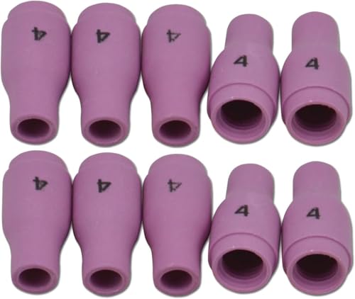 Image of RIVERWELD TIG Alumina Nozzle Ceramic Cups 13N08 4# 1 /4 inch 6.5mm 10pcs